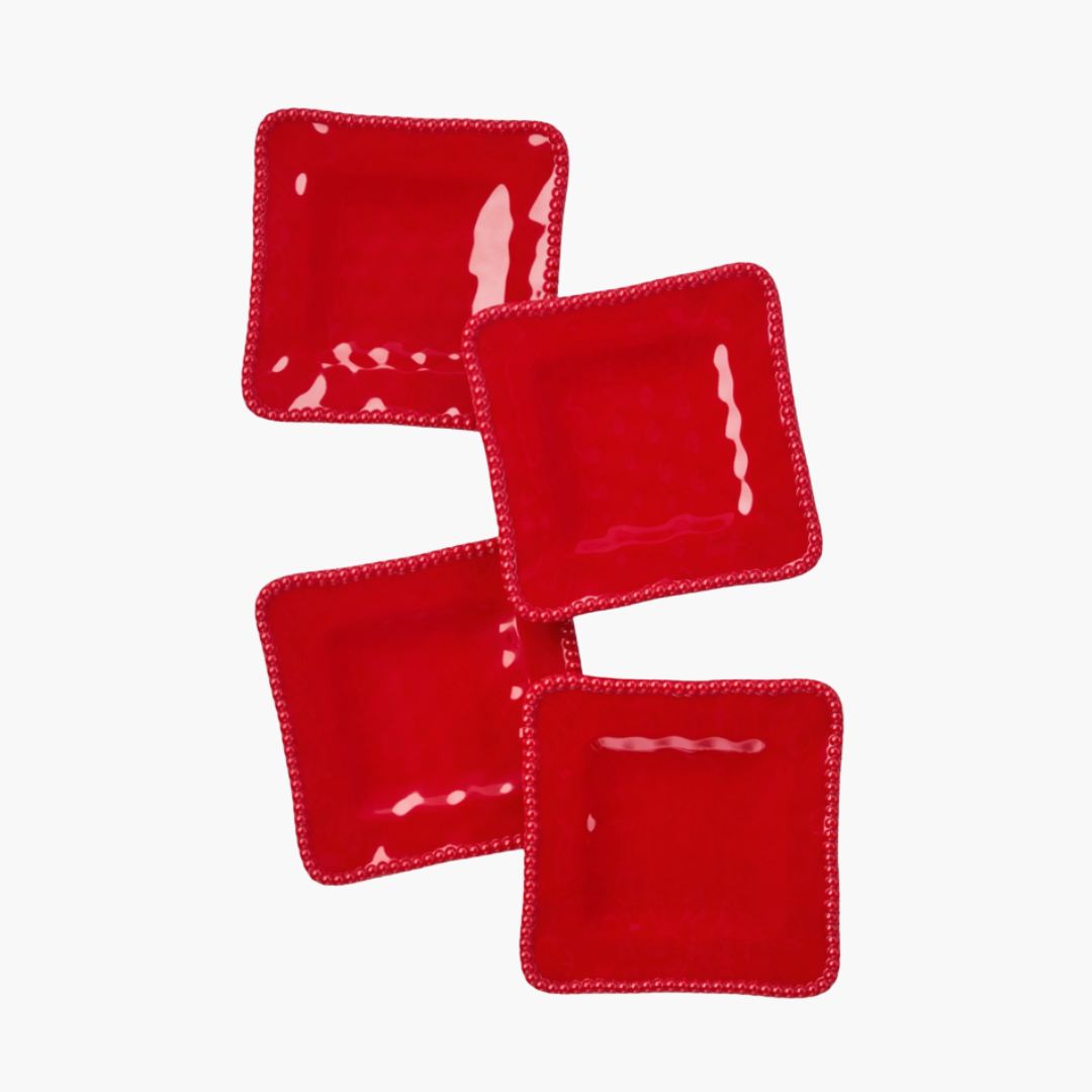 Perlette Red Melamine 6in Canape Plates