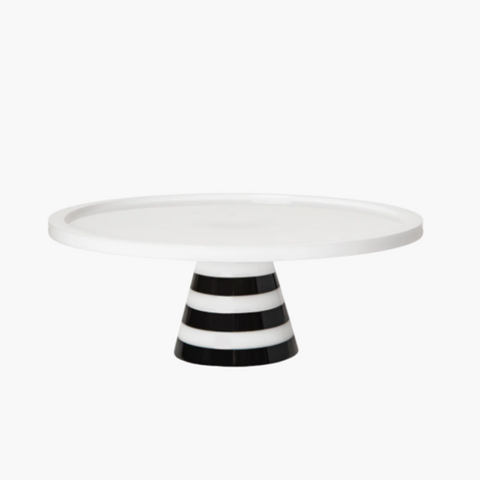 Black and White Stripe Pedestal Server-Large