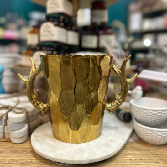 Gold Stag Antlers Faceted Ice Bucket