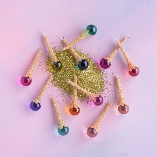 Rainbow Glittered Drop Ornament