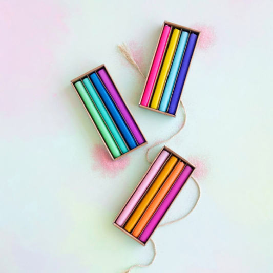 Rainbow Taper Candle Set/4