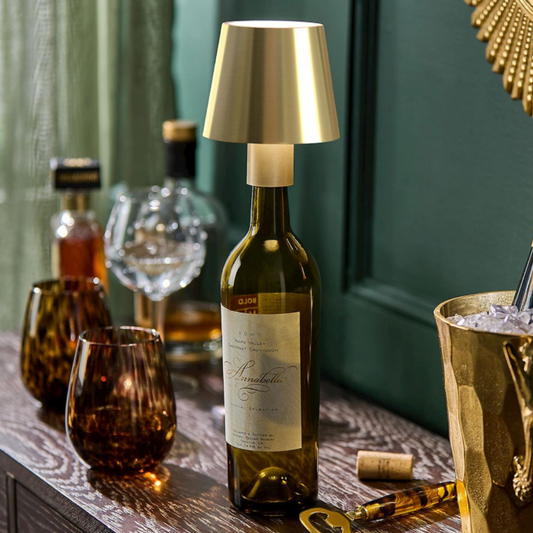 LED Touchable Gold Lampshade Bottle Stopper