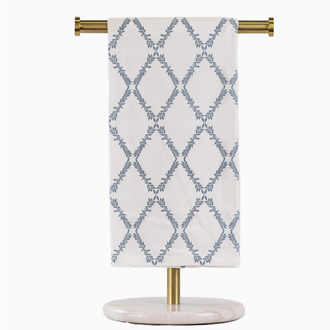 Grand Lattice Hand Towel White/Mirage