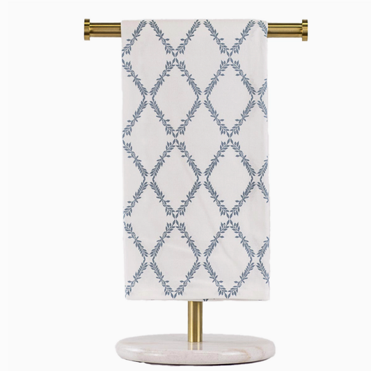 Grand Lattice Hand Towel White/Mirage