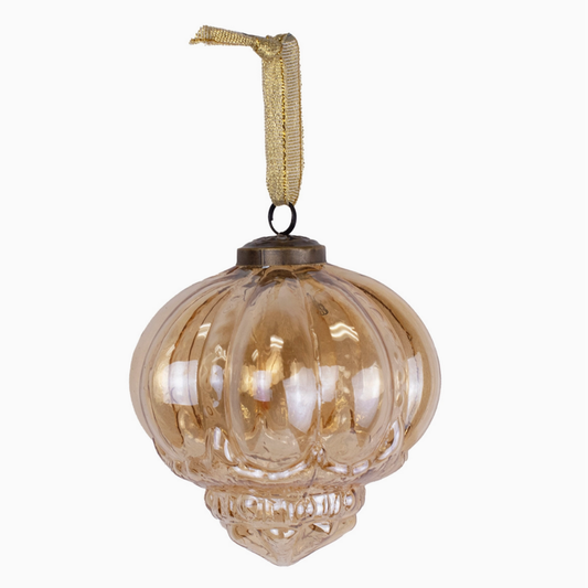 Varese Glass Ornament Gold 4"