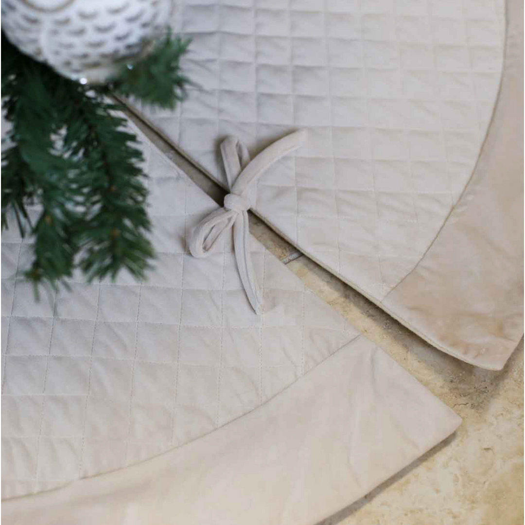 Quilted Tree Skirt Cream