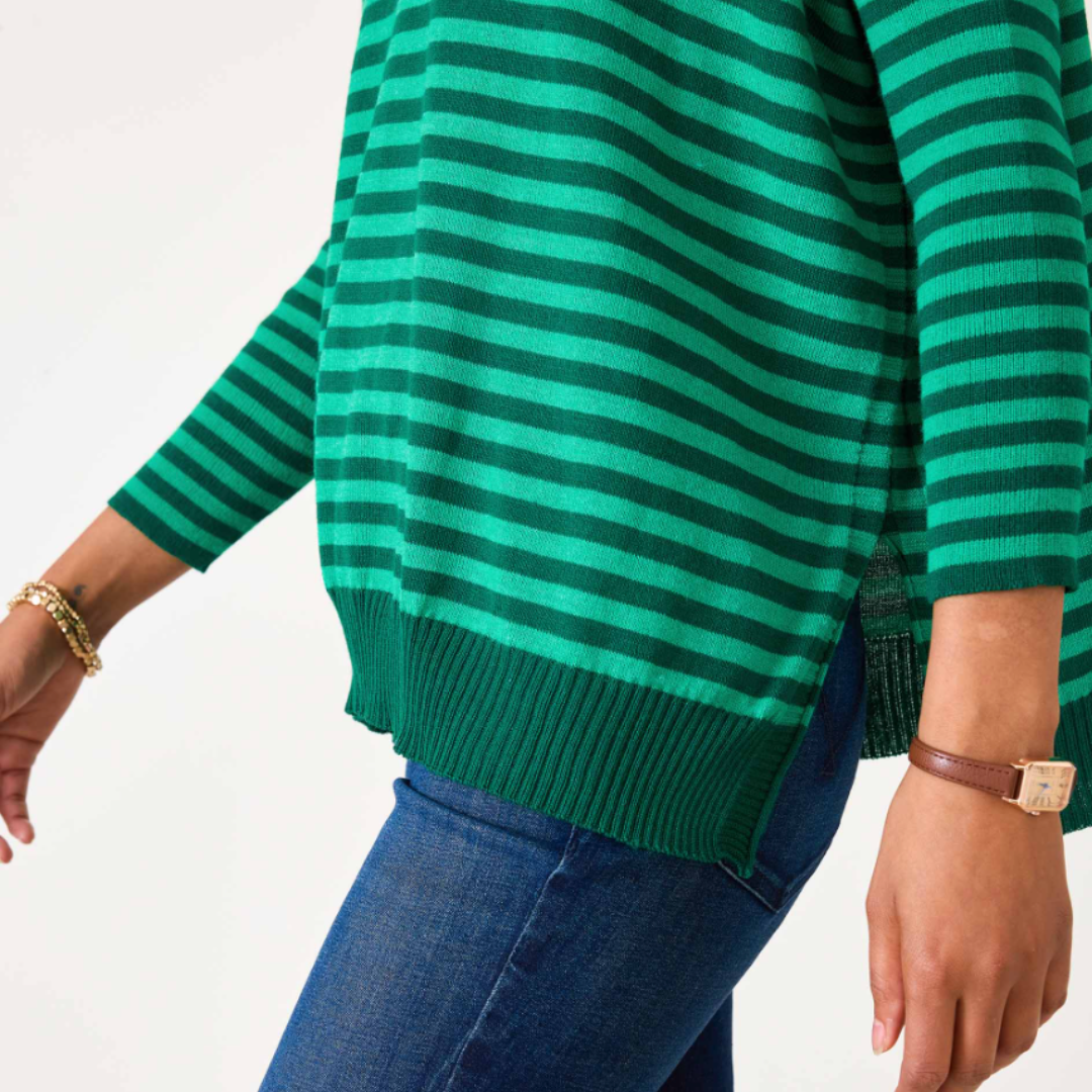 Catalina Modern Crew Sweater- Spruce/ Emerald