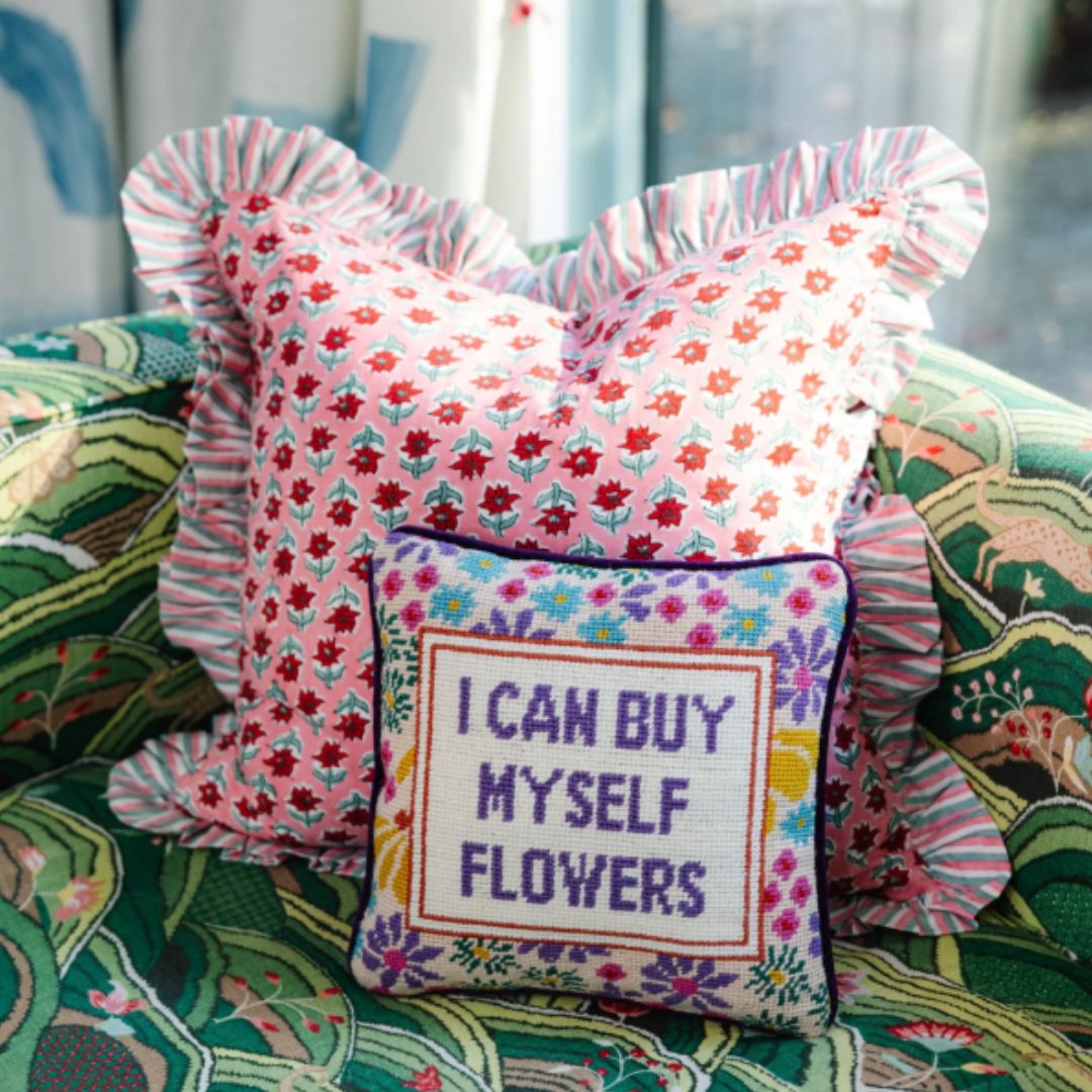 Flowers Needlepoint Pillow