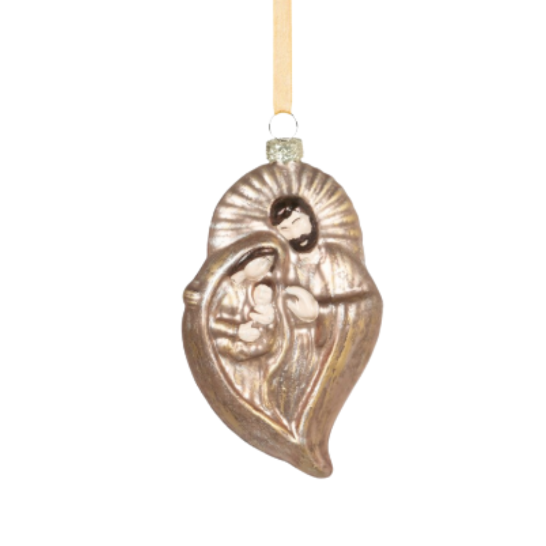 Holy Family Glass Ornament
