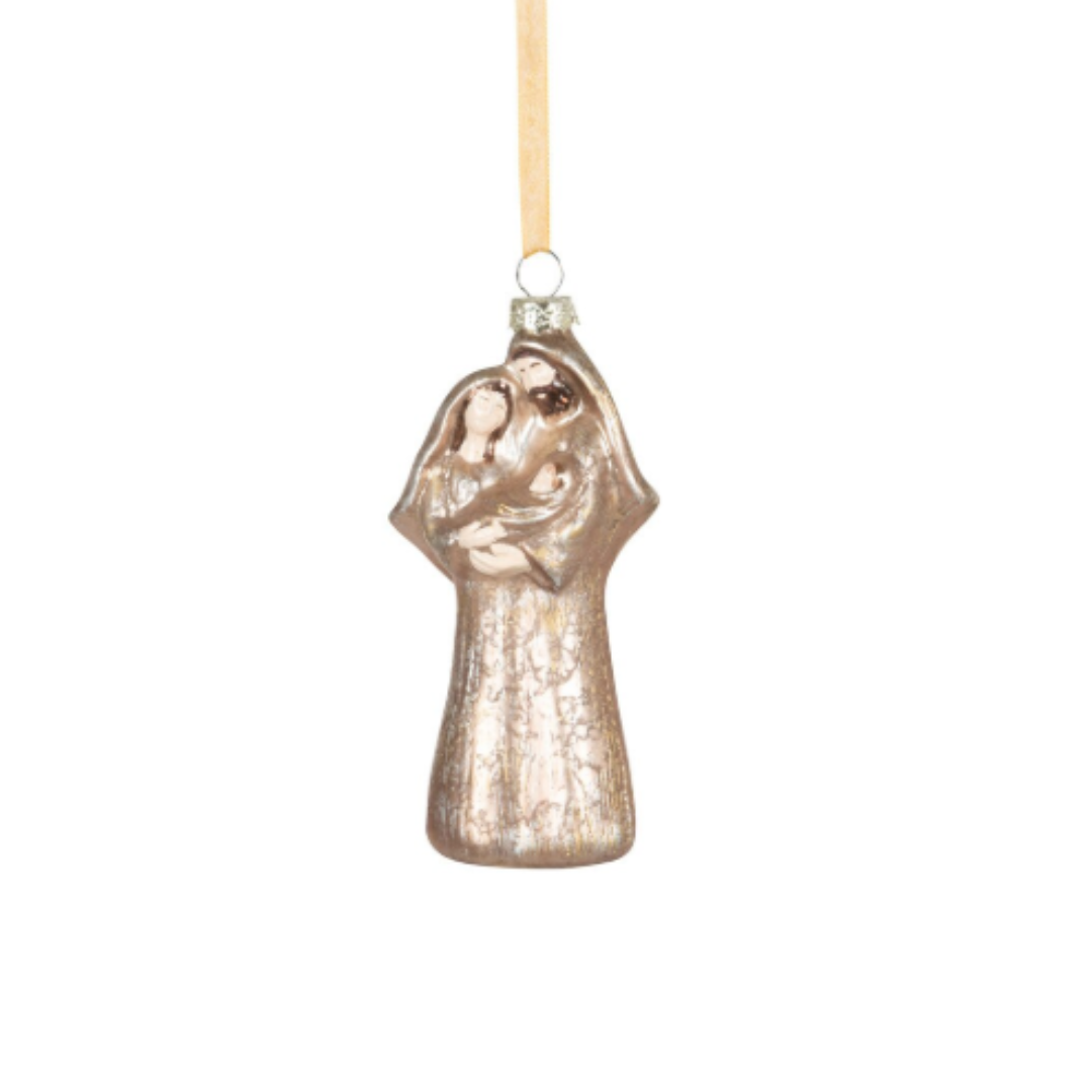 Holy Family Glass Ornament