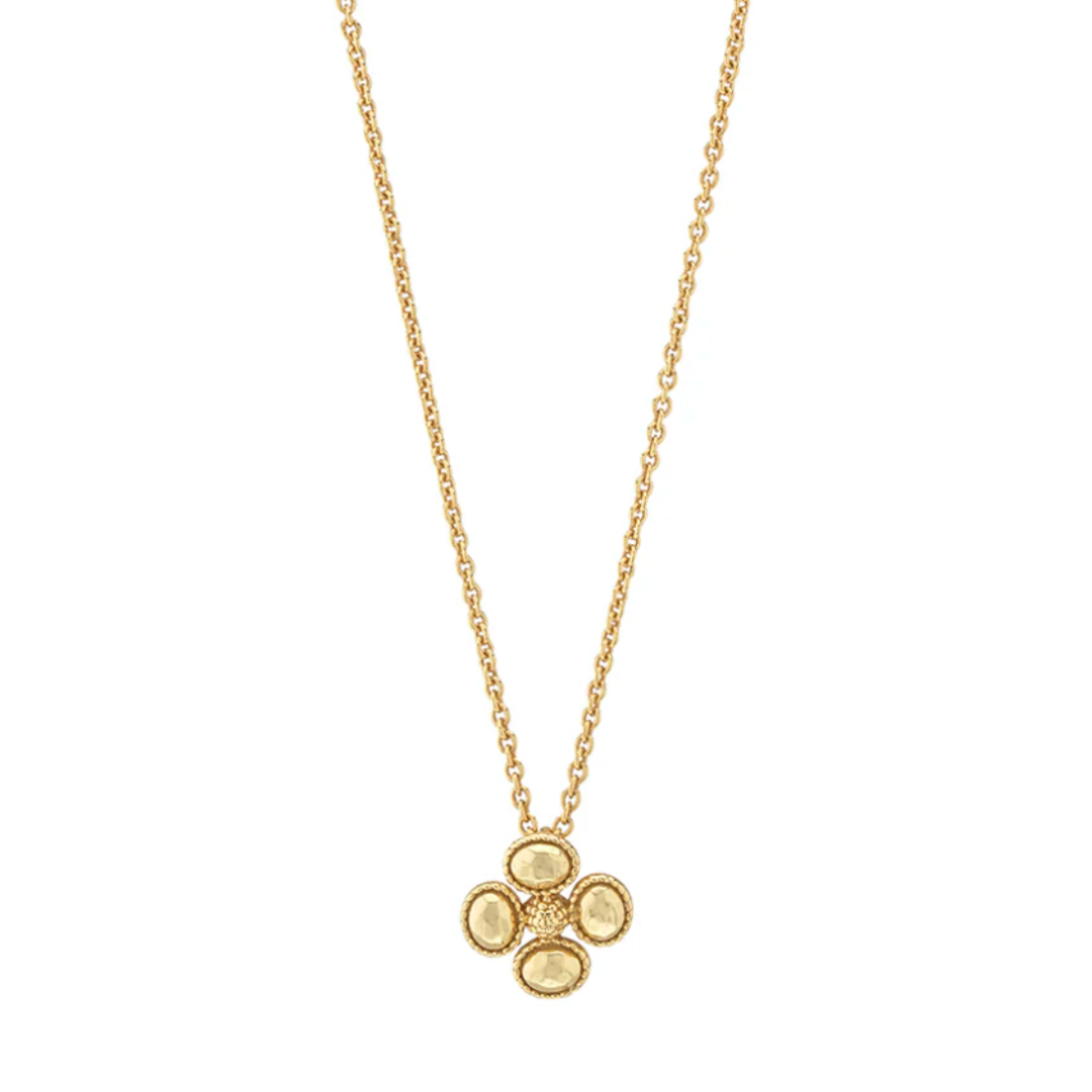 Berry Clover Station Necklace 16" + 2" Gold