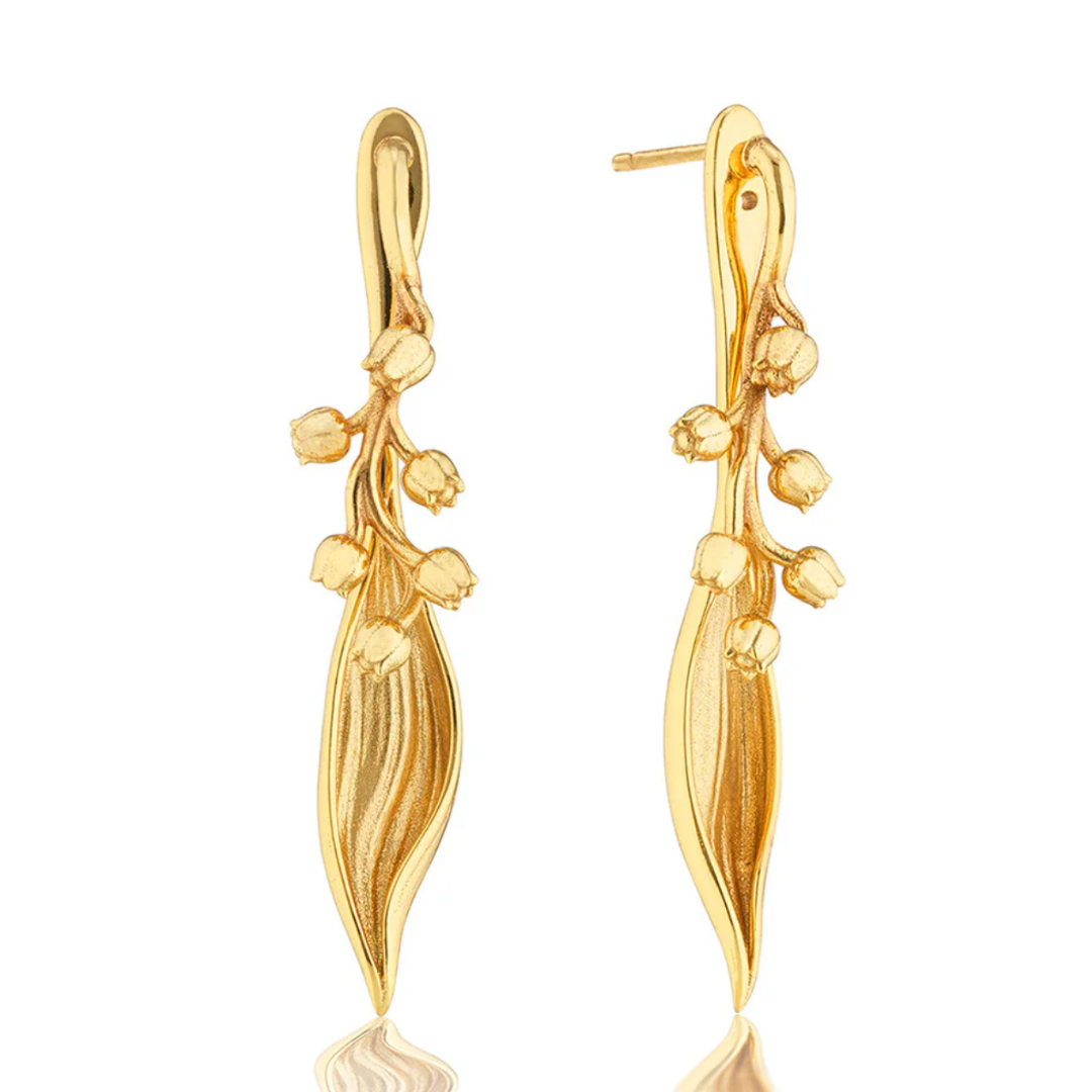 Meadow Lily of the Valley Gold Convertable Earrings