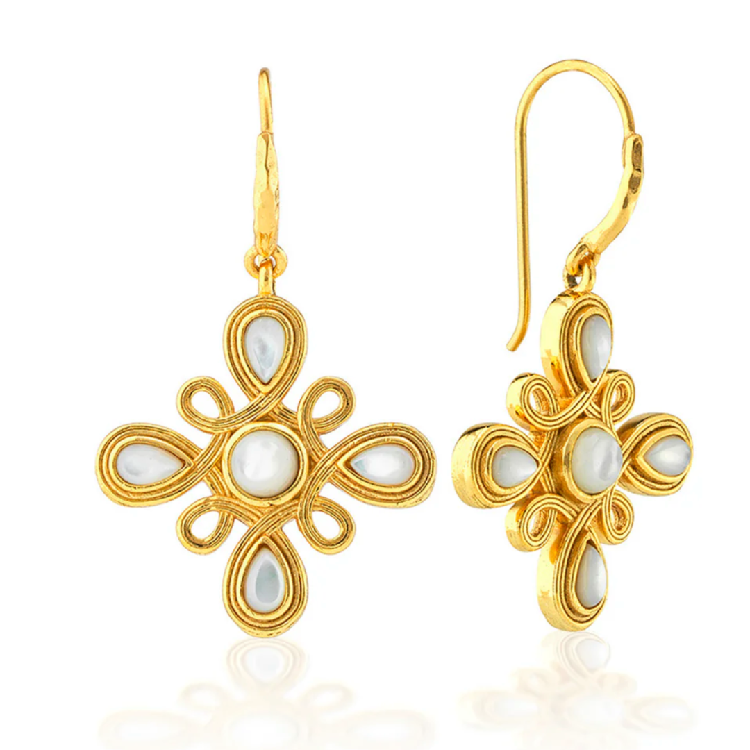 Monique Gem Dangle Earrings- MOP