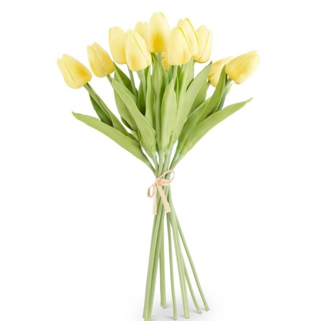 13 Inch Light Yellow Real Touch Mini Tulip Bundle