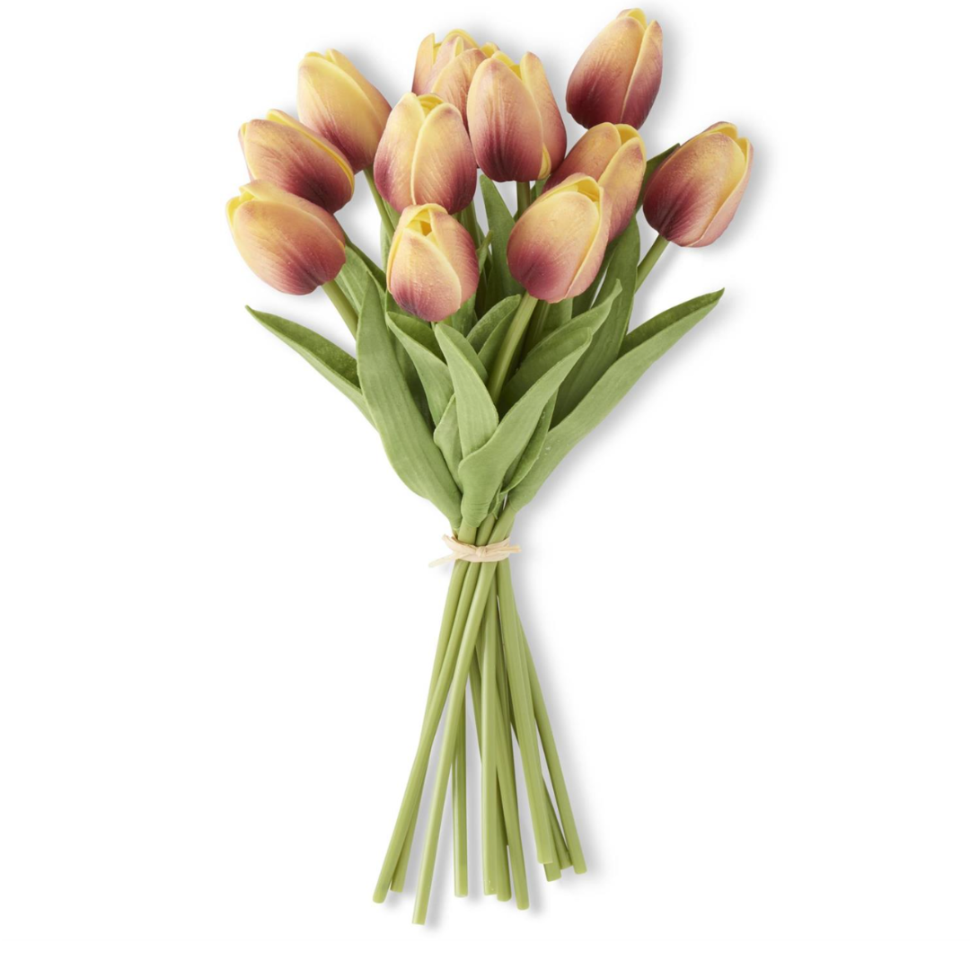 13 Inch Orange/Yellow Real Touch Mini Tulip Bundle