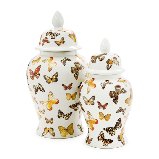 Fauna Butterflies Covered Temple Jar