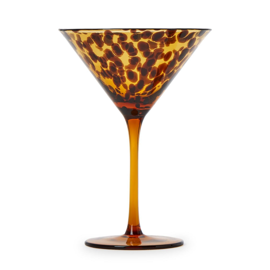 Tortoise Print Martini Glass