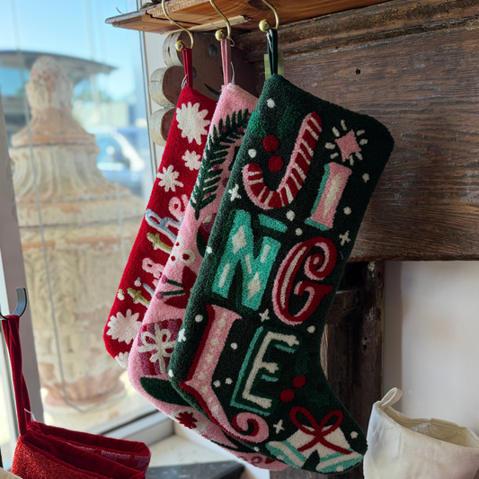 Jingle Embroidered Stocking