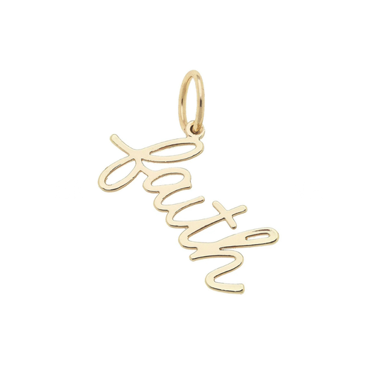 "Faith" Cursive Script Charm