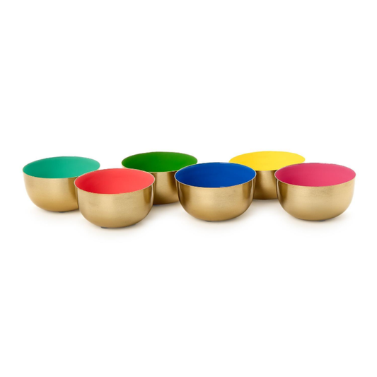 Small Metal Bowls with Enamel - Assorted Colors