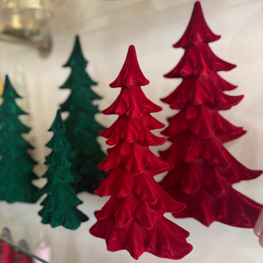 Flocked Velvet Holiday Trees