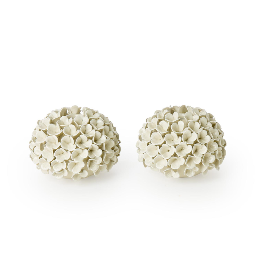 White Hydrangea Flower Candle Holder