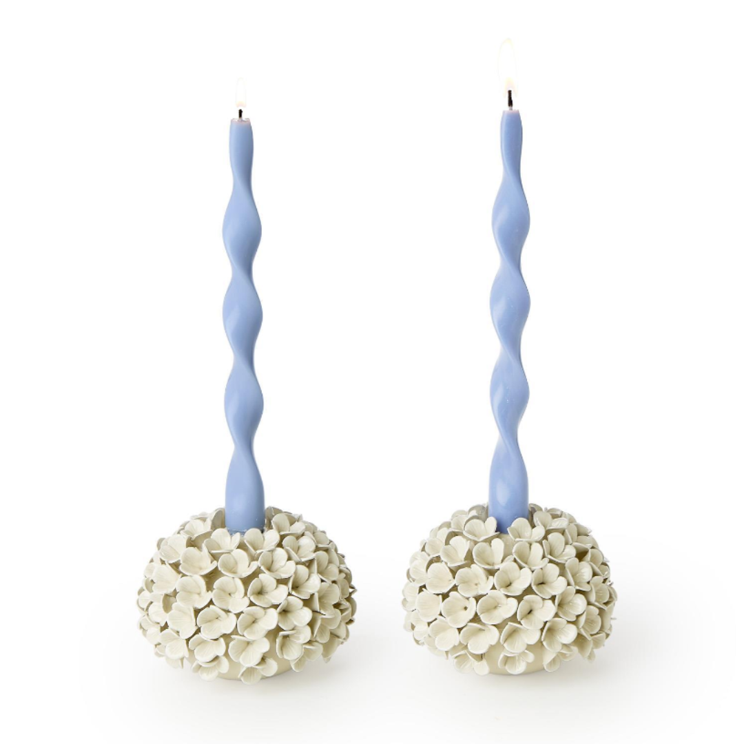 White Hydrangea Flower Candle Holder