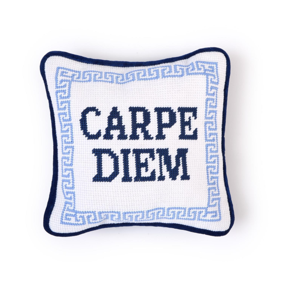 Carpe Diem 8x8 Needlepoint Pillow