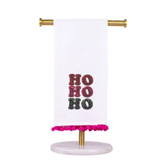 Hohoho Pom Pom Hand Towel White/Multi