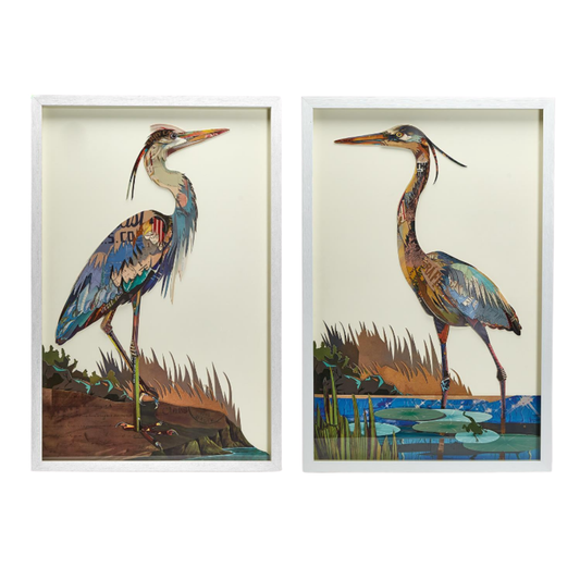 Crane Paper Collage Wall Art