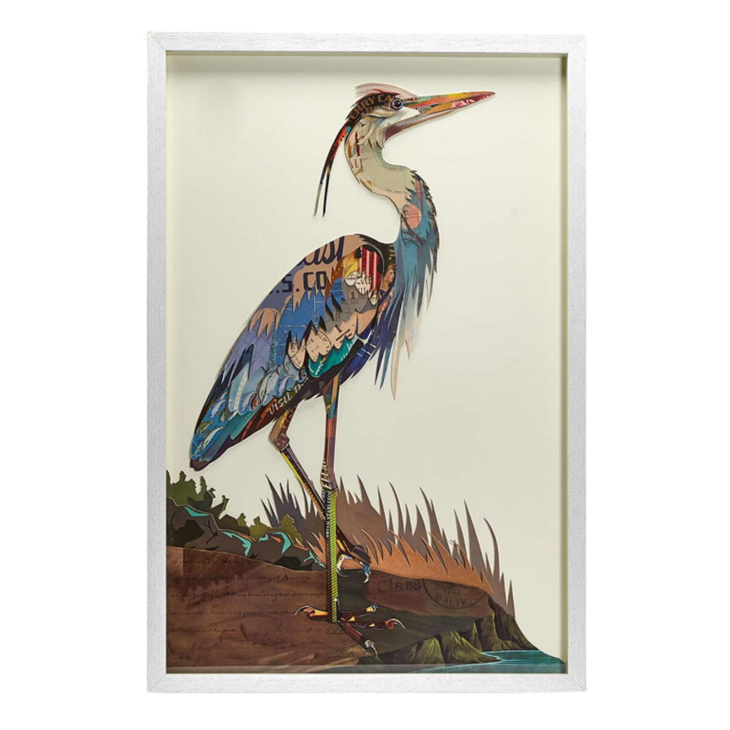Crane Paper Collage Wall Art