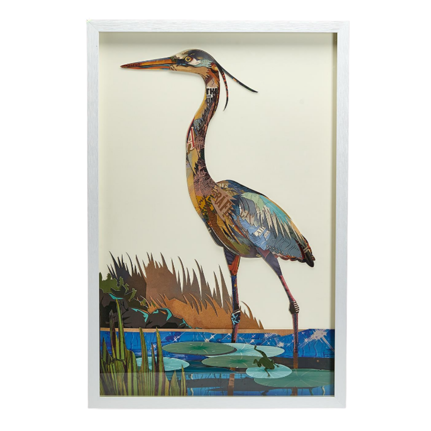Crane Paper Collage Wall Art