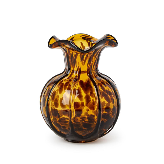 Ruffled Handblown Tortoise Vase