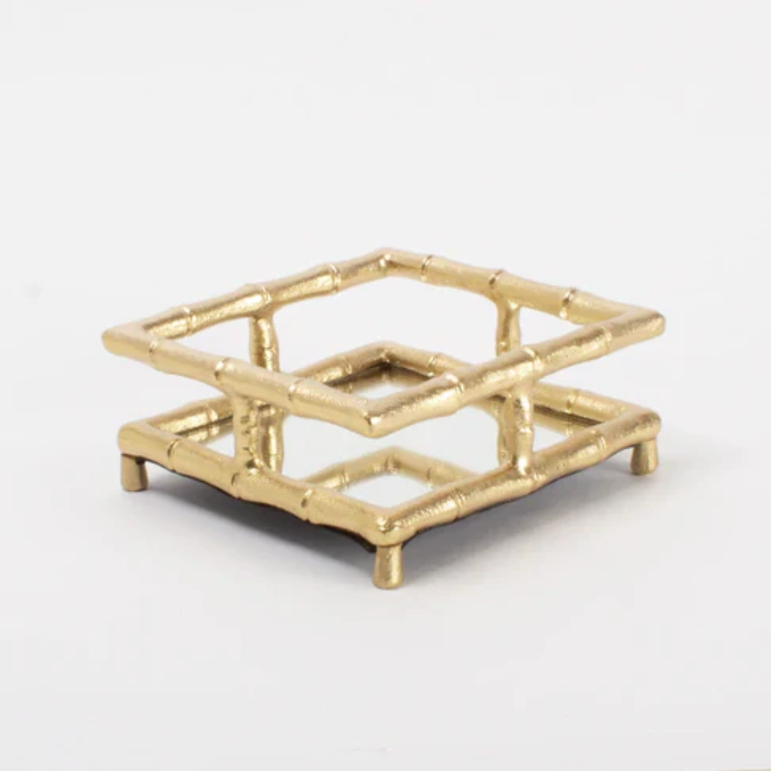 Gold Bamboo Cocktail Napkin Holder