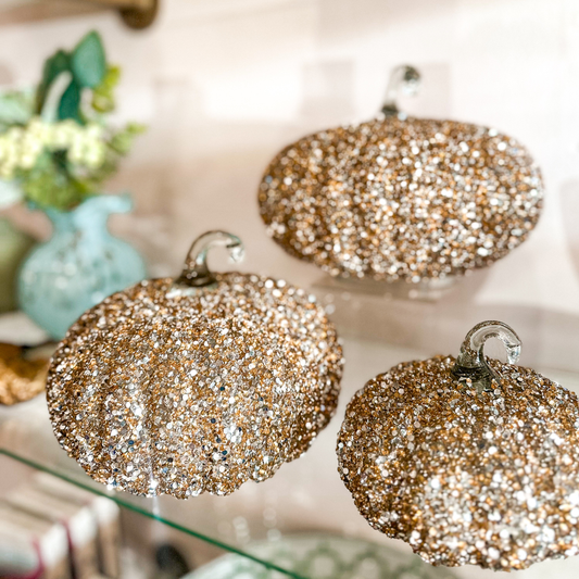 Gold Glitter Pumpkins