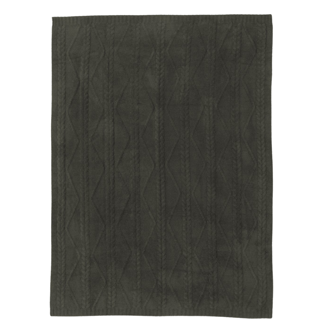 CozyChic® Fisherman Cable Throw- Dark Moss
