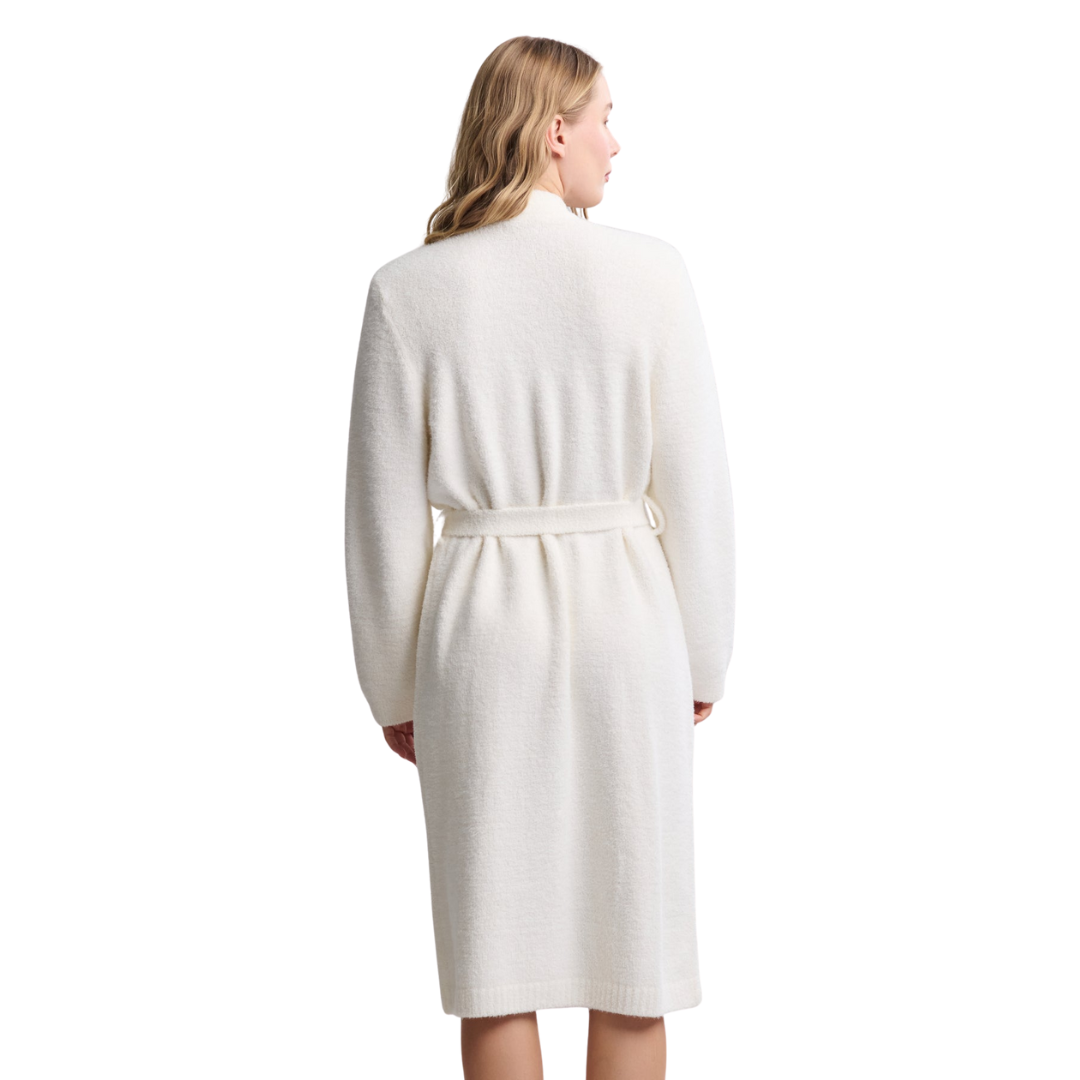 CozyChic® Luxe Robe With Rib Detail Small- Pearl