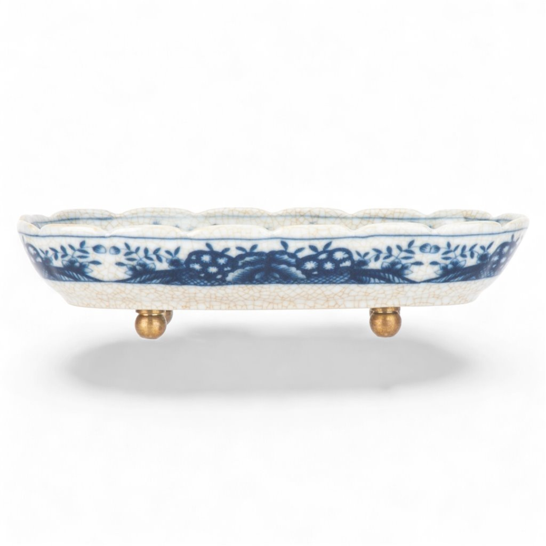 Porcelain Dish with Bronze Feet