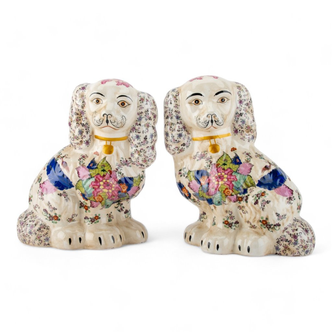 Tobacco Leaf Staffordshire Dog- Large