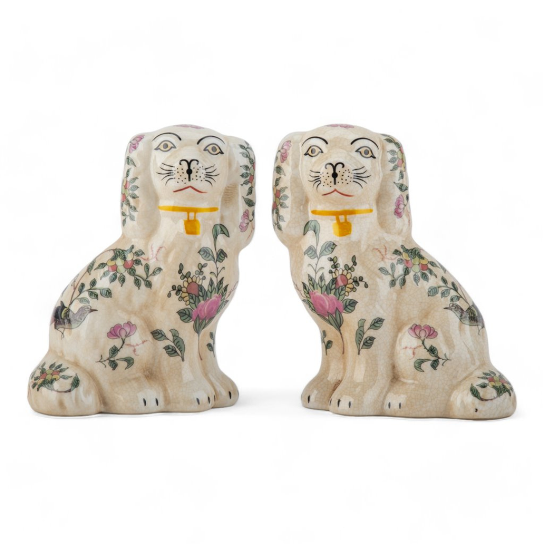 Rose Medallion Staffordshire Dogs- Small