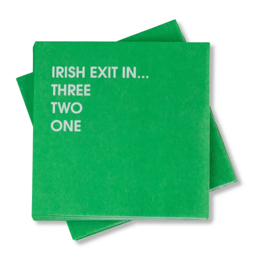 Irish Exit in 3,2,1... - Funny Cocktail Napkins