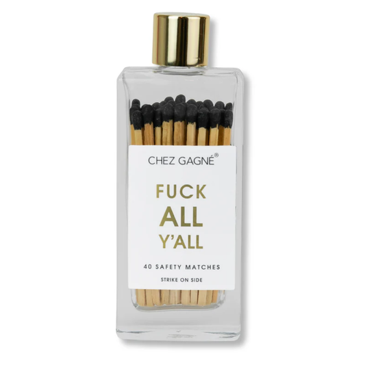 F*** All Y'all - Glass Bottle Safety Matches - Black