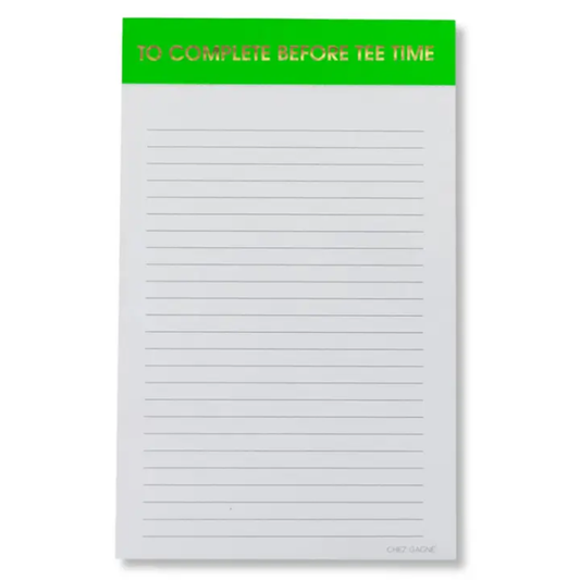 To Complete Before Tee Time - Lined Notepad - 65 Pages