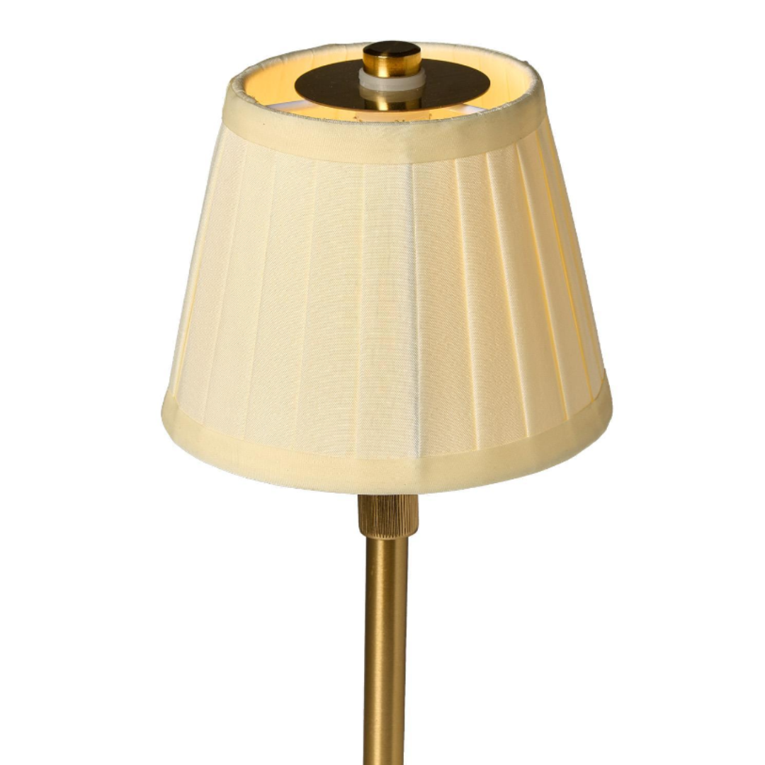 LED Portable Cordless Table Lamp with Pleated Fabric Lamp Shade