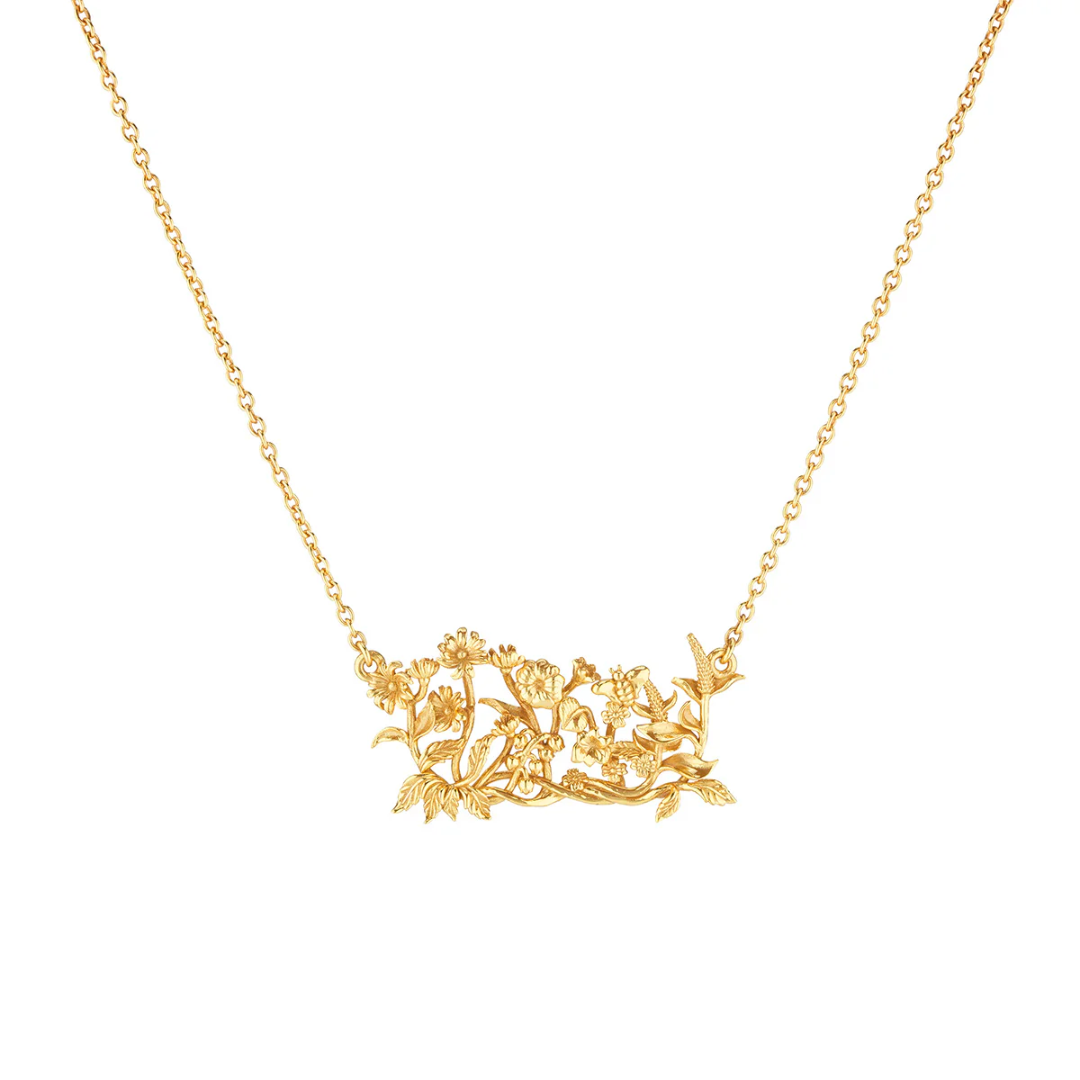 Meadow Walk Meadow Cluster Necklace, 16" - Gold