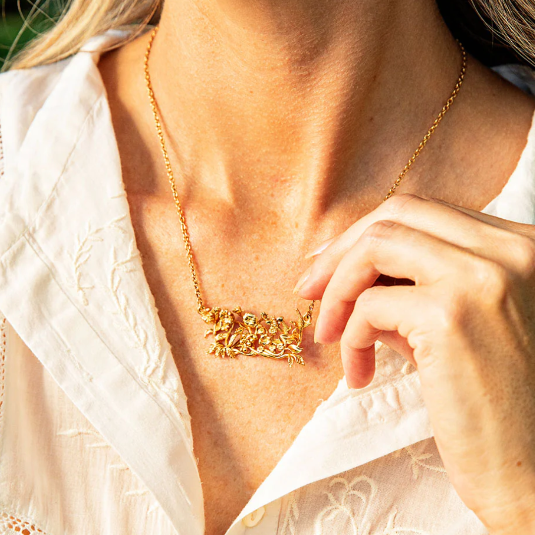 Meadow Walk Meadow Cluster Necklace, 16" - Gold