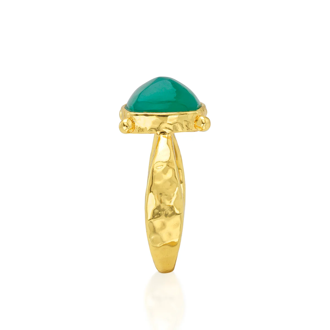 Mystic Eye Gem Ring - Green Onyx