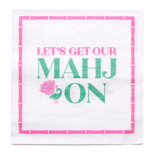 Let's Mahj On 3-Ply Paper Cocktail Napkin