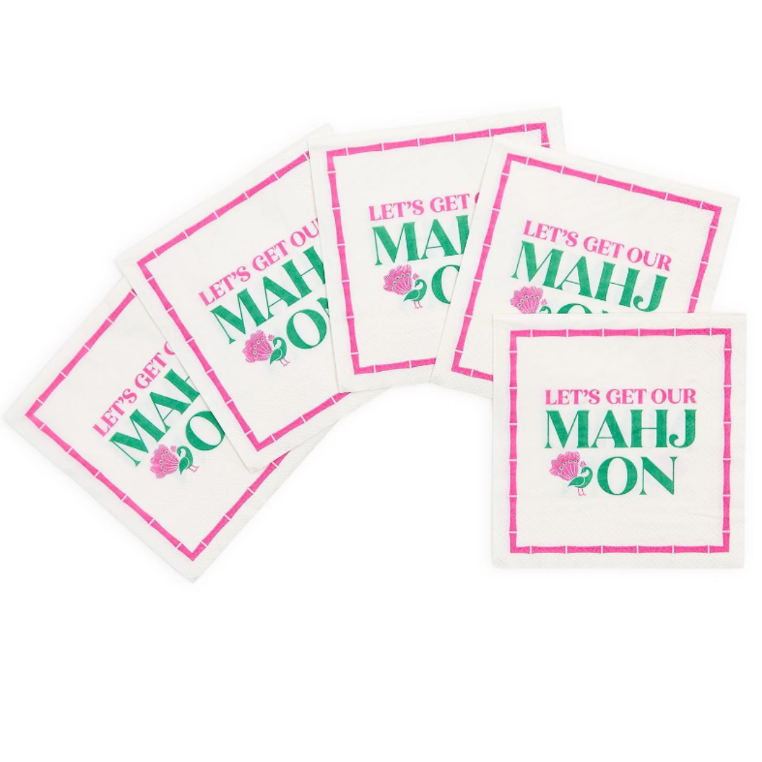 Let's Mahj On 3-Ply Paper Cocktail Napkin