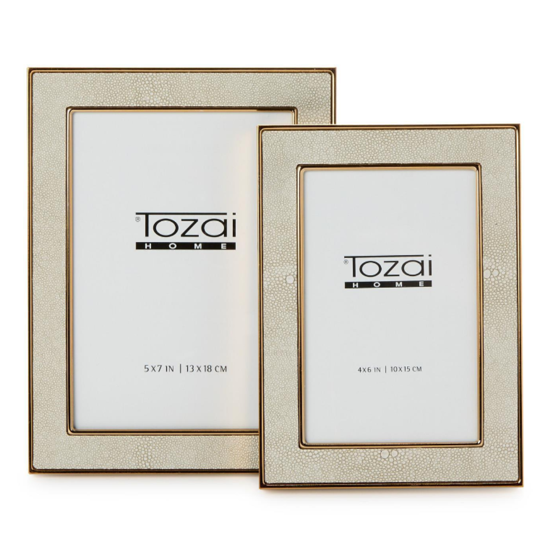 Cream Shagreen Photo Frame